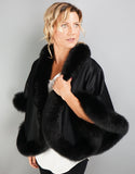 Petite Cashmere Cape - Black