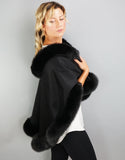 Petite Cashmere Cape - Black