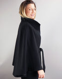 Belted Modern Cape/Jacket - Black