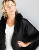 Petite Cashmere Cape - Black