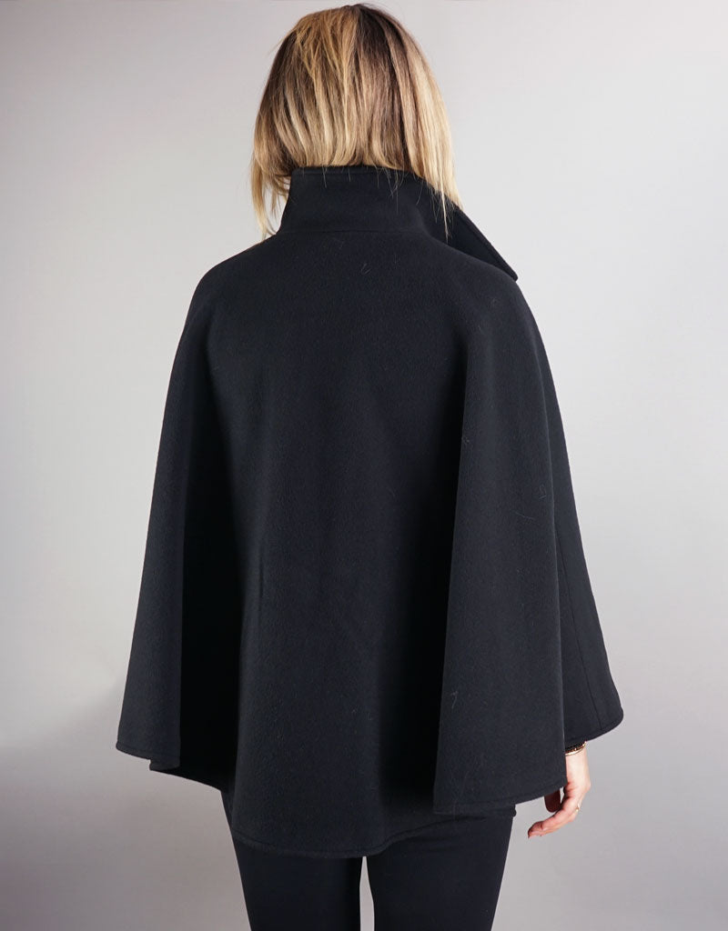 Belted Modern Cape/Jacket - Black