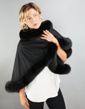 Petite Cashmere Cape - Black