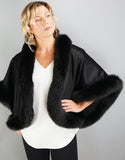 Petite Cashmere Cape - Black