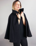 Belted Modern Cape/Jacket - Black