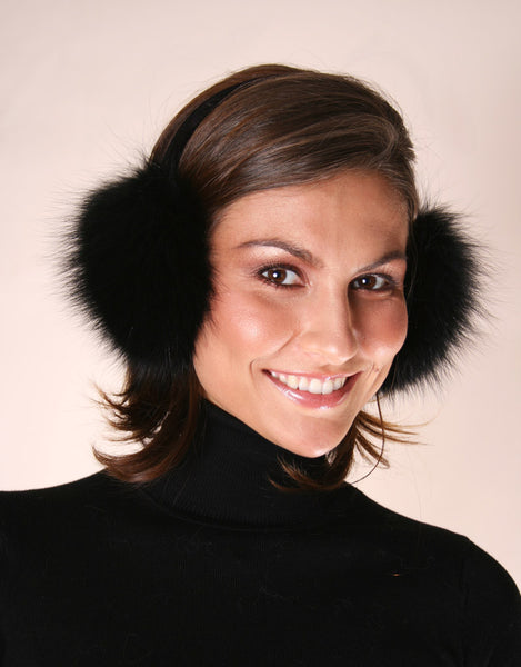Velvet Band Fur Earmuff- Black