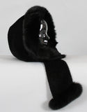 Hood with Fur Trim- Black