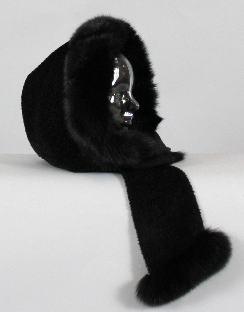 Hood with Fur Trim- Off White