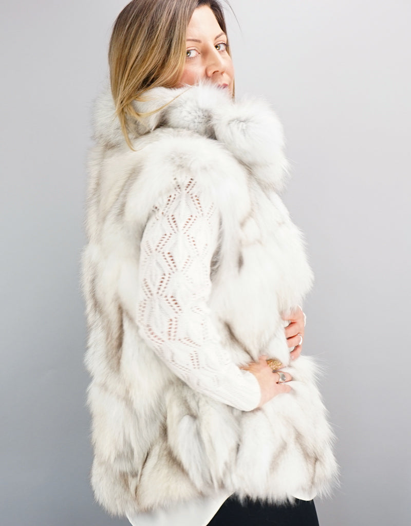 Funky Section Fox Vest - Natural Blue