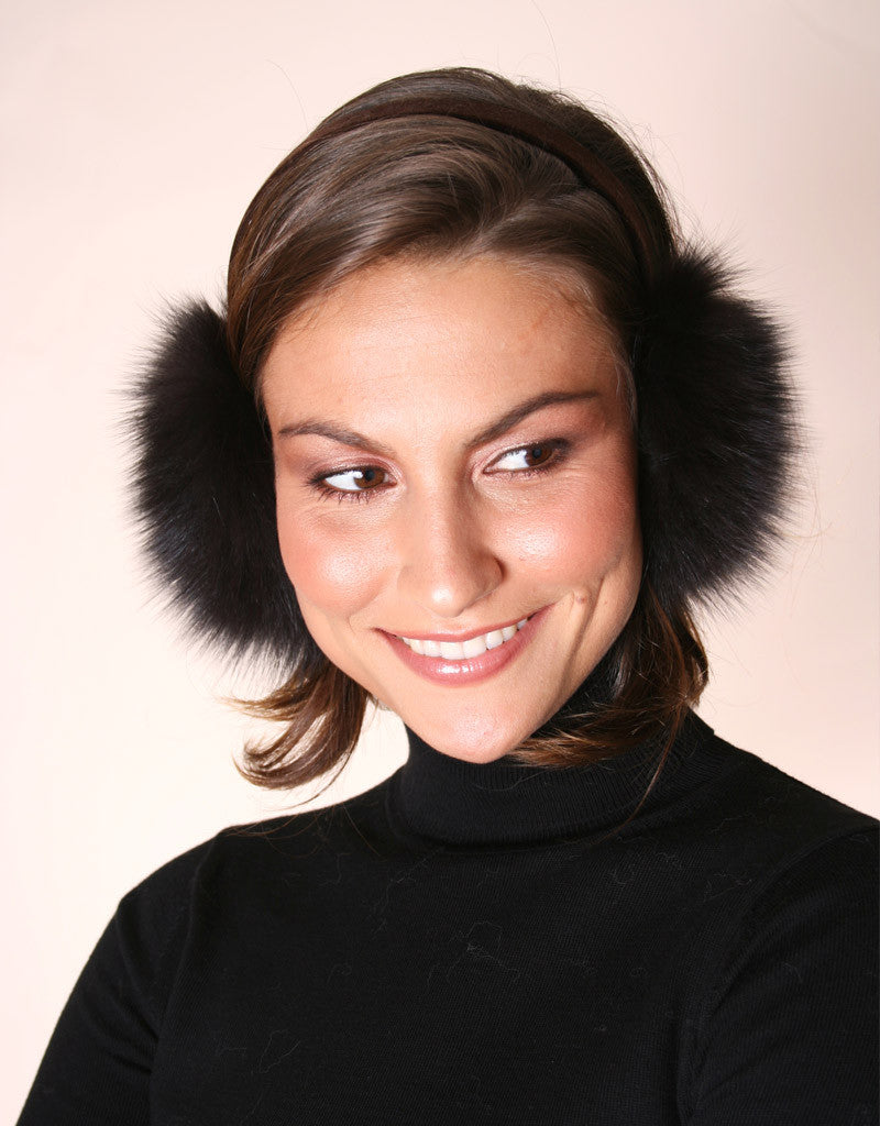 Velvet Band Fur Earmuff- White