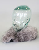 Fur Headband- Pink Indigo