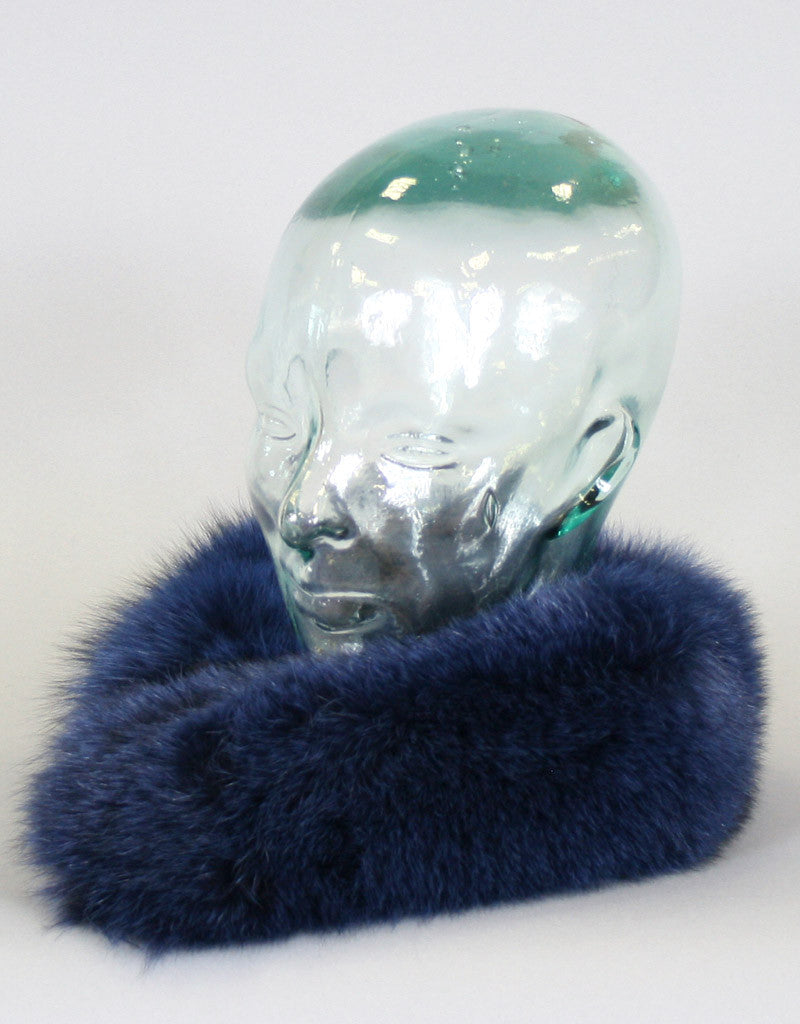 Fur Headband- Pink Indigo