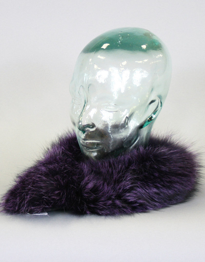 Fur Headband- Pink Indigo