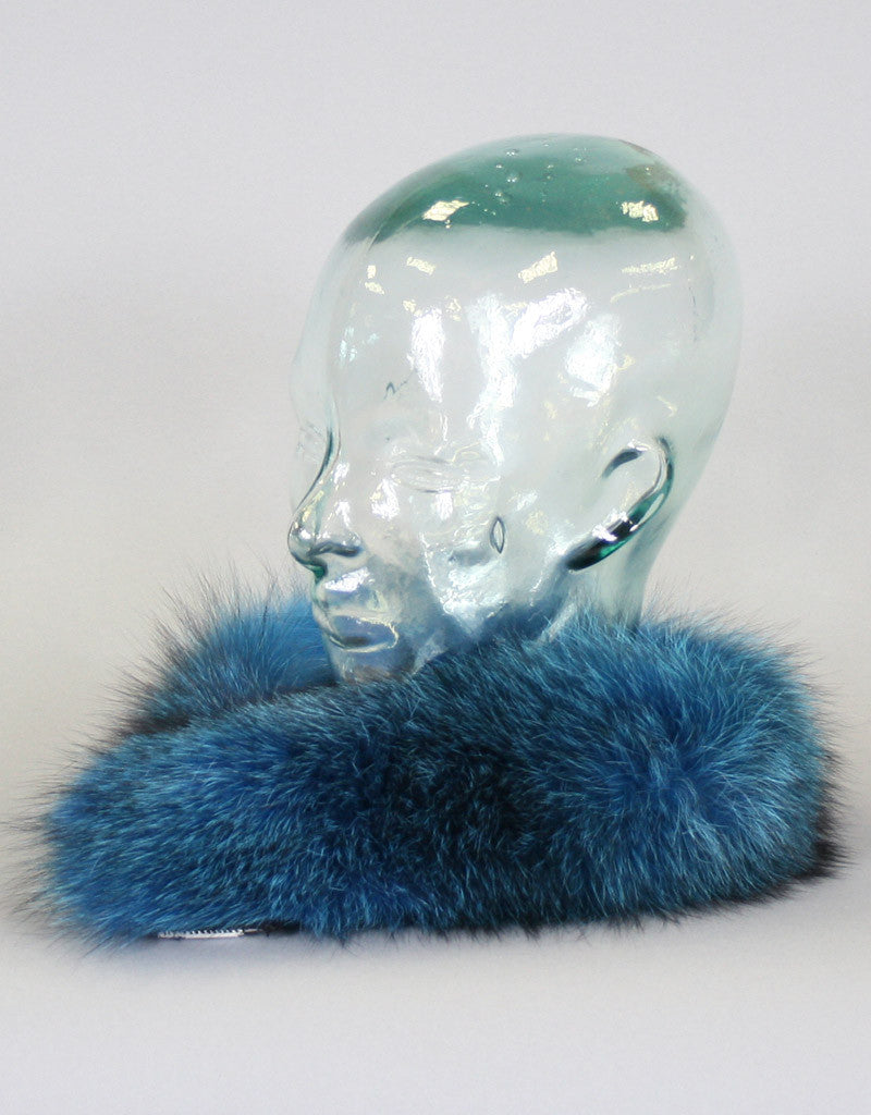 Fur Headband- Pink Indigo