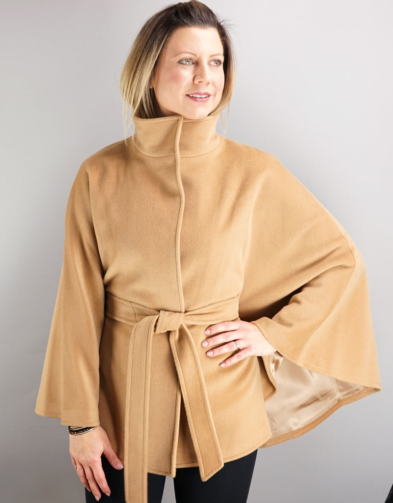 Belted Modern Cape/Jacket - Camel