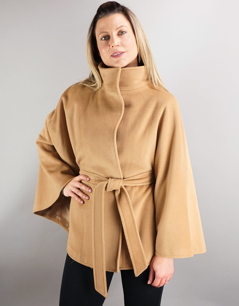 Belted Modern Cape/Jacket - Camel