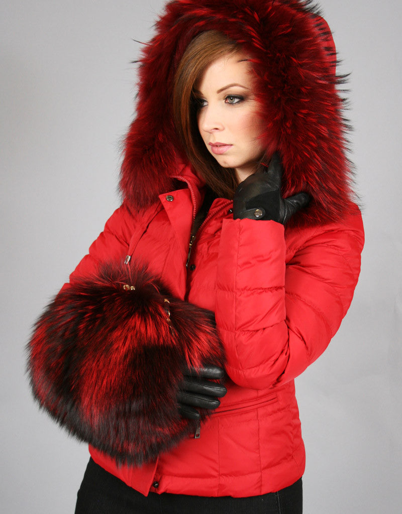 Forever Elegant Purse Muff- Red Dyed Silver