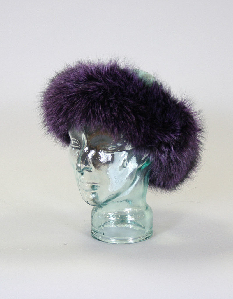 Fur Headband- Pink Indigo