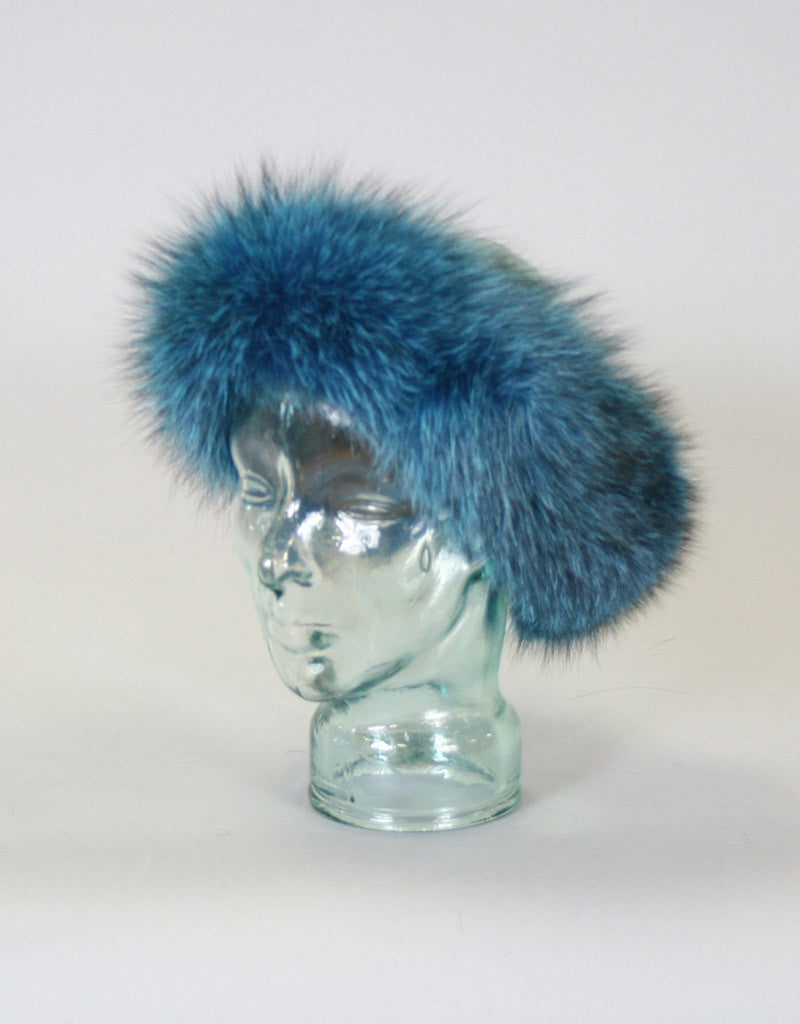 Fur Headband- Pink Indigo