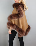 Cashmere Medium Round Cape - Pink