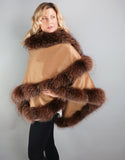 Cashmere Medium Round Cape - Pink