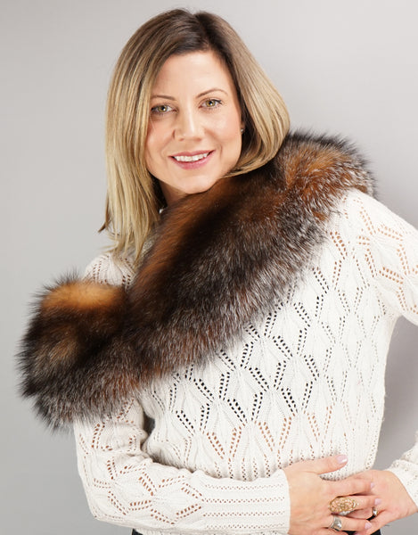 Classic Fur Collar- Crystal