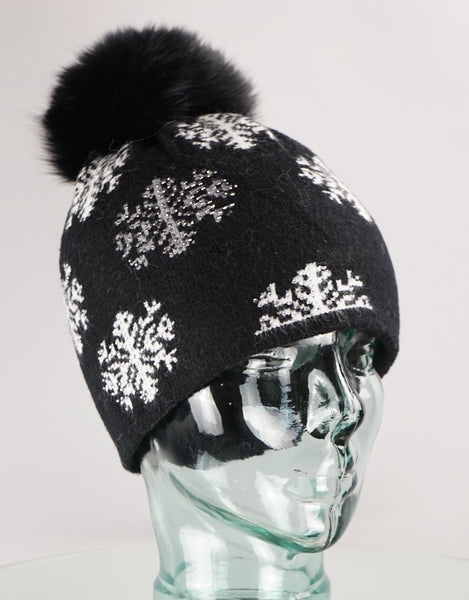 Digital Snowflake Hat- Black