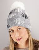 Digital Snowflake Hat- Grey