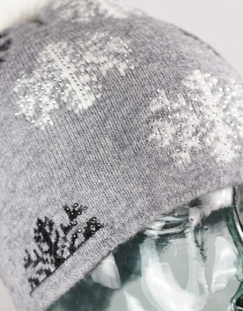 Digital Snowflake Hat- Grey
