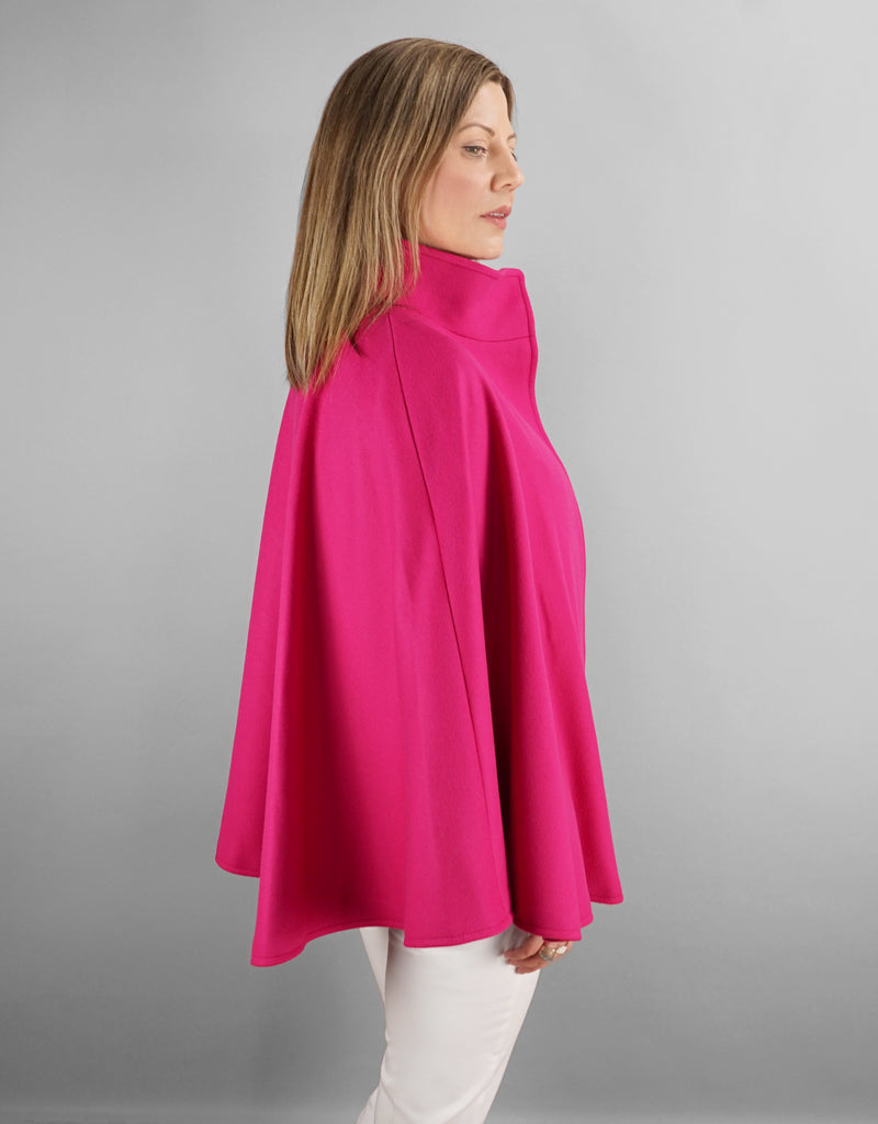 Belted Modern Cape/Jacket - Bright Pink