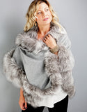 Cashmere Medium Round Cape- Grey