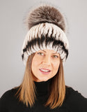 Oversize Pom Pom Stretch Rex Hat - Grey Silver