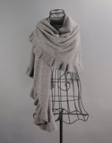 Beautiful Cashmere Ruffle Shawl- Grey Fleck