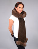 Hood with Fur Trim- Beige Dyed Lynx