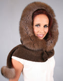 Hood with Fur Trim- Off White