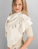 Beautiful Cashmere Ruffle Shawl- Cream