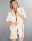 Beautiful Cashmere Ruffle Shawl- Cream