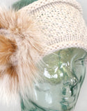 Knit Headband with Rosette - Grey