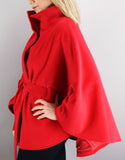 Belted Modern Cape/Jacket - Red