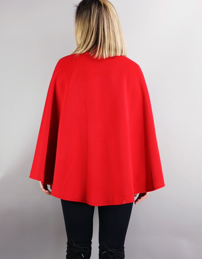Belted Modern Cape/Jacket - Red