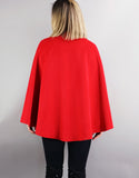 Belted Modern Cape/Jacket - Red