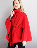 Belted Modern Cape/Jacket - Red