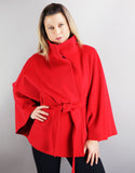 Belted Modern Cape/Jacket - Red