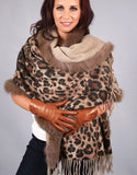 Printed Cashmere Shawl-Beige/ Blush