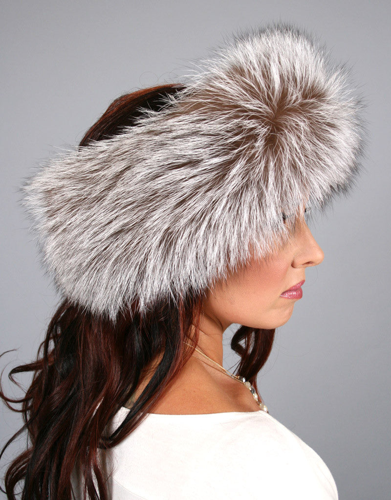 Wide Fur Headband-Cross