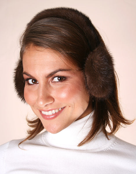 Mink All Fur Earmuff-Mahogany