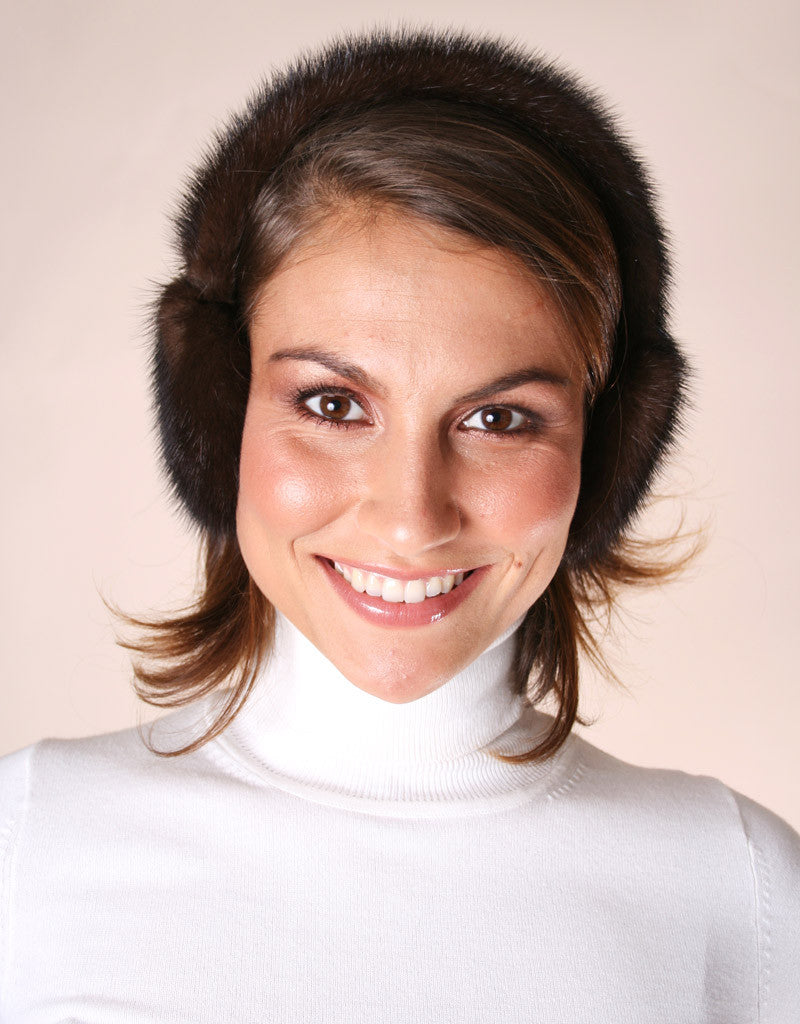 Mink All Fur Earmuff-Black