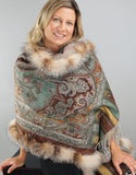 Printed Cashmere Shawl- Marigold Crystal