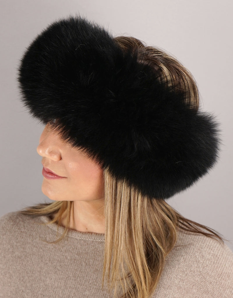 Fur Headband- Wedgewood Blue