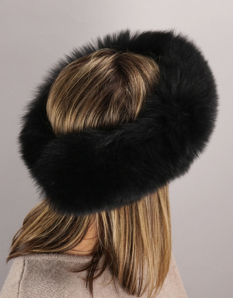 Fur Headband- Wedgewood Blue
