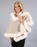 Fur Whip Alpaca Cape-Melange/ Camel Fox